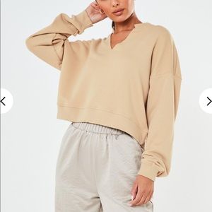 NWT Beige Cropped Sweatshirt